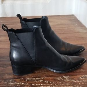 Acne Studios Black Leather Jensen Boots, Size 37